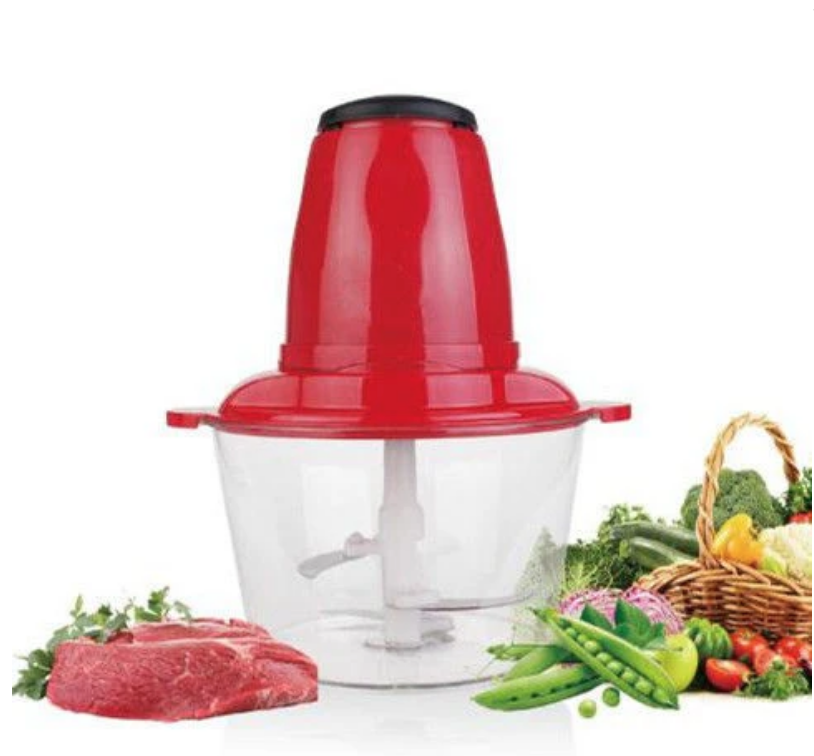 **Tocator electric carne si legume, 4 lame inox, 2 viteze, capacitate 2 litri, bol sticla