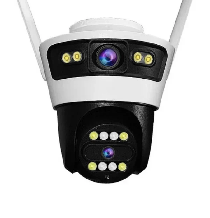 **Camera dubla 6MP Night Vision Wifi, Jortan Full HD 4K cu Alarma Integrata, Detectare Umana si Recunoastere Faciala