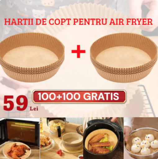 **100+ 100 GRATIS: Hartii de Copt Pentru Friteuza ( Air Fryer)