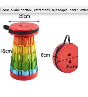 **Scaun pliabil portabil, retractabil, telescopic, pentru exterior