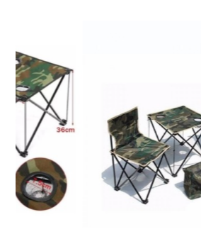 **Set masa si 2 scaune pentru camping cu geanta transport, model army