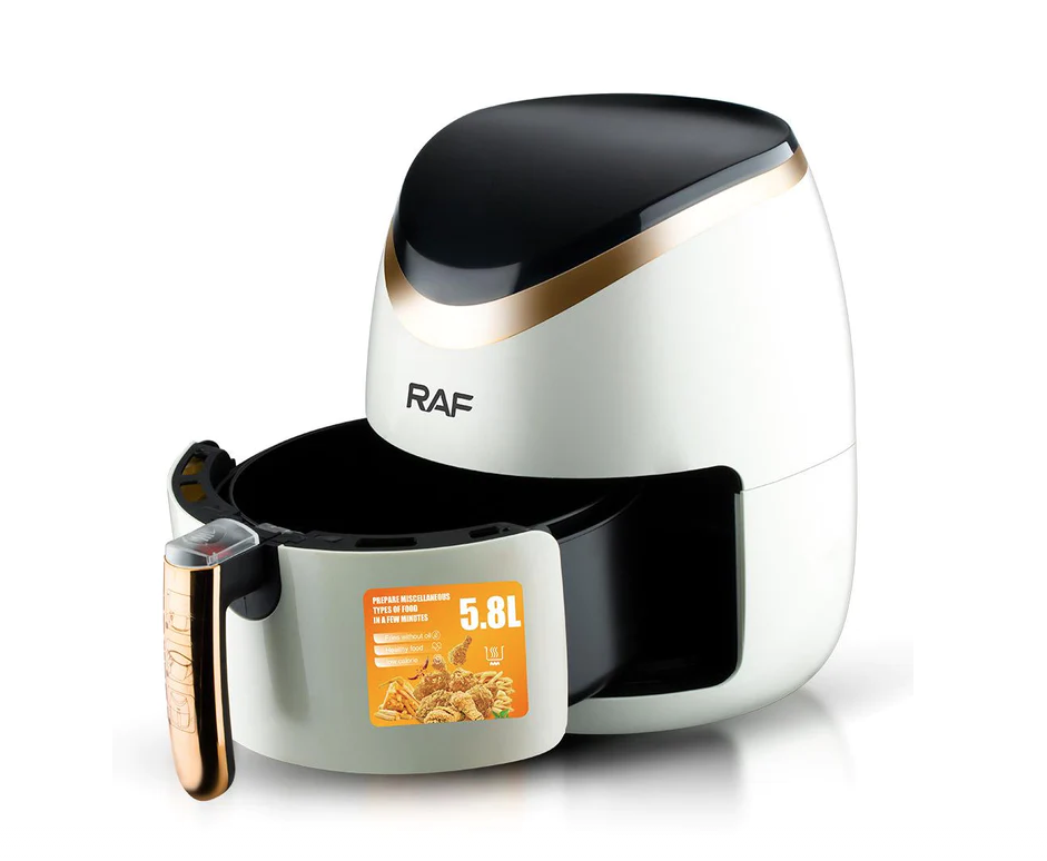 **Air Fryer Deluxe RAF 5.8L, 1500W, Circulație 360°, Touch Screen + Set 50 Hârtii de Copt