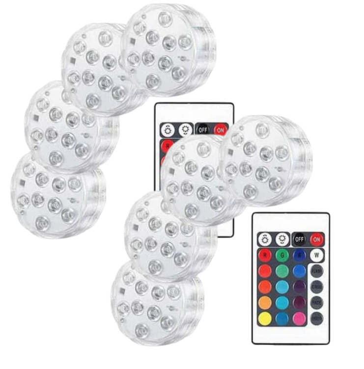 **SET 8 LAMPI LED RGB, CU TELECOMANDA, REZISTENTE LA APA