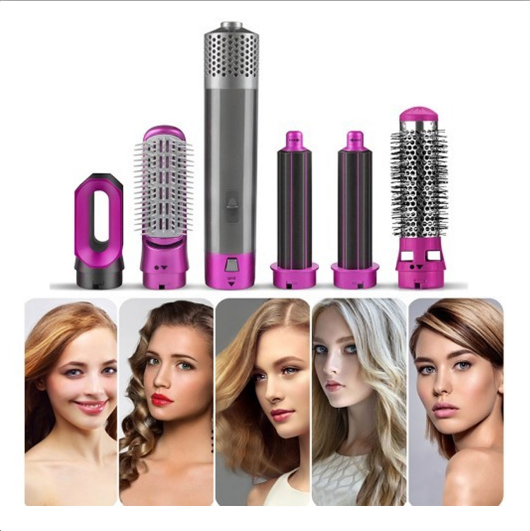 **Ondulator Perie De Coafat 5 In 1 Multifunctionala Hot Air Styler, Multiple Accesorii Incluse + Cadou Coronita Catifea