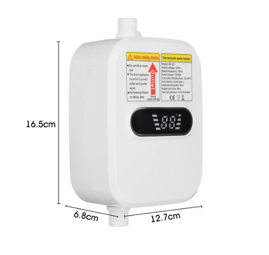 **Mini Boiler Electric, 3500W, Cu Afisaj Digital Al Temperaturii, Alimentare La Retea, 220V