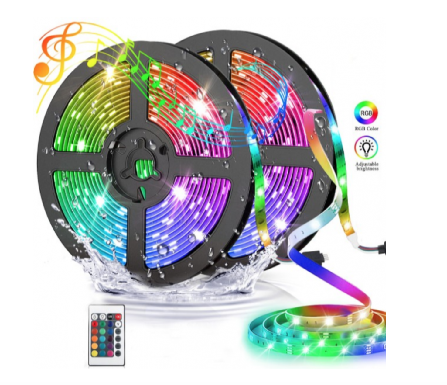 Set 4 x Banda LED RGB multicolor cu telecomanda 5 M