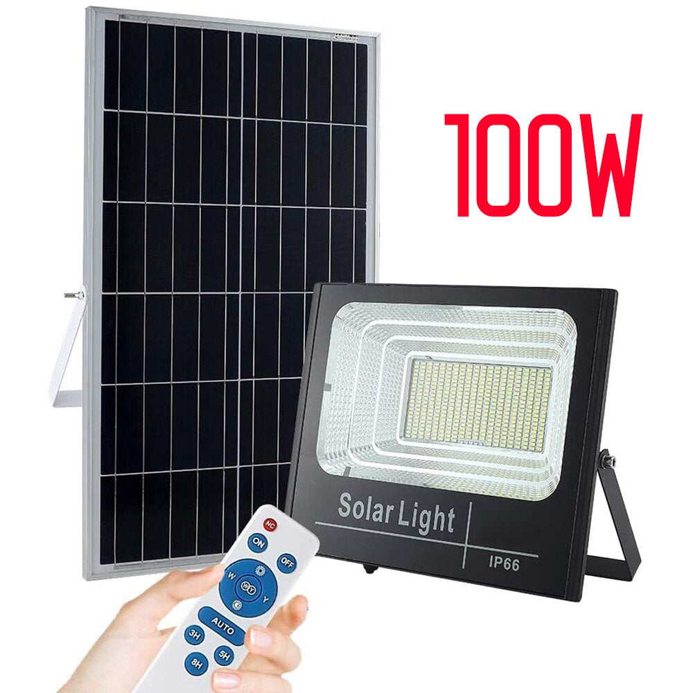 NOU: Proiector Solar 100W, Lampa Incarcare Solara + Panou Solar