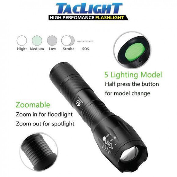 Oferta 1+1 Gratis. Lanterna tactica Tac Light 5 moduri luminare