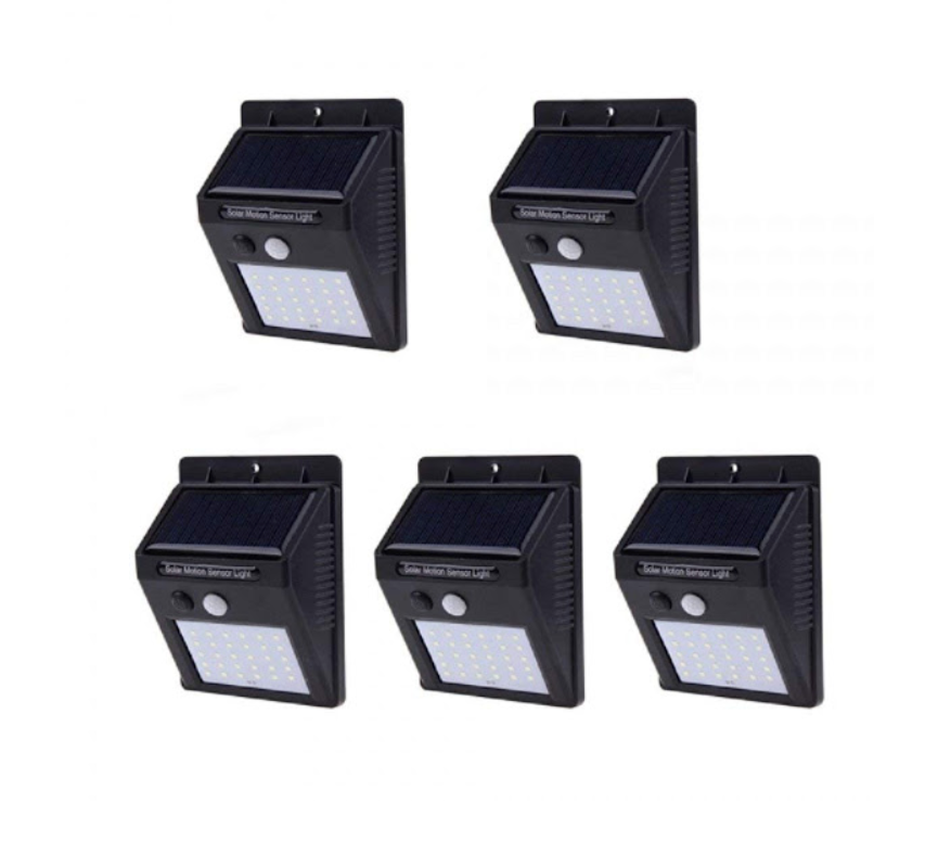 Set 5 Lampi Solare cu 30 LED, senzor de miscare si senzor de lumina