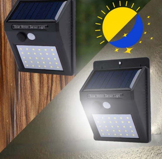 Set 5 Lampi Solare cu 30 LED, senzor de miscare si senzor de lumina