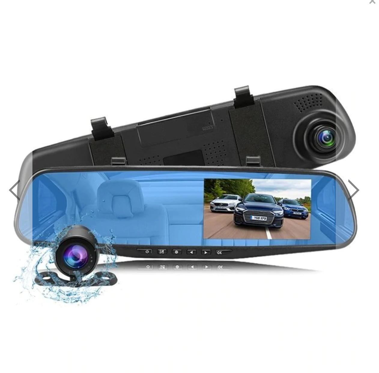 '-Oglinda retrovizoare cu camera HD 1080P, DVR auto, cu microfon si difuzor incorporate + camera suplimentara marsarier