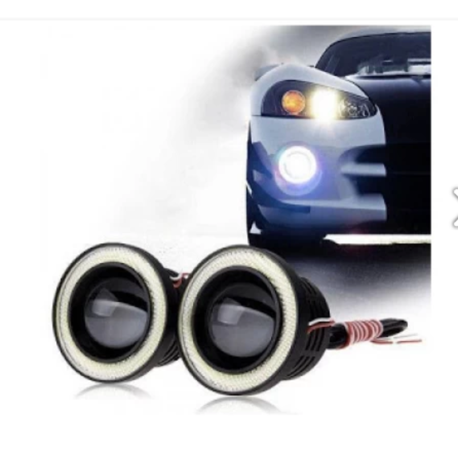 '- Set 2 proiectoare auto cu LED Angel Eyes, 76 mm, lumina alba