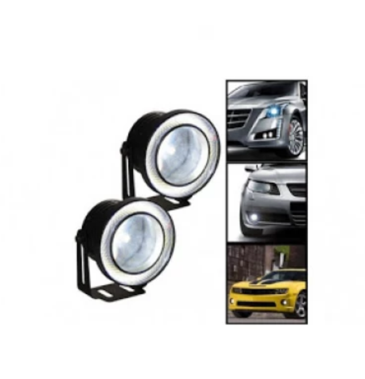 '- Set 2 proiectoare auto cu LED Angel Eyes, 76 mm, lumina alba