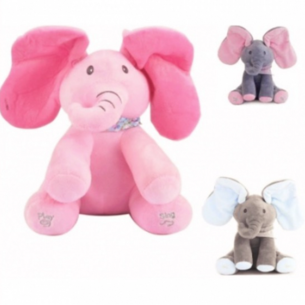 '- Elefant interactiv din plus - vorbeste, canta si flutura urechile - Peek a Boo