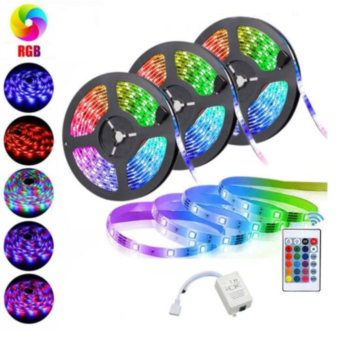 '- Set 3 x Banda LED RGB multicolor cu telecomanda 5 metri