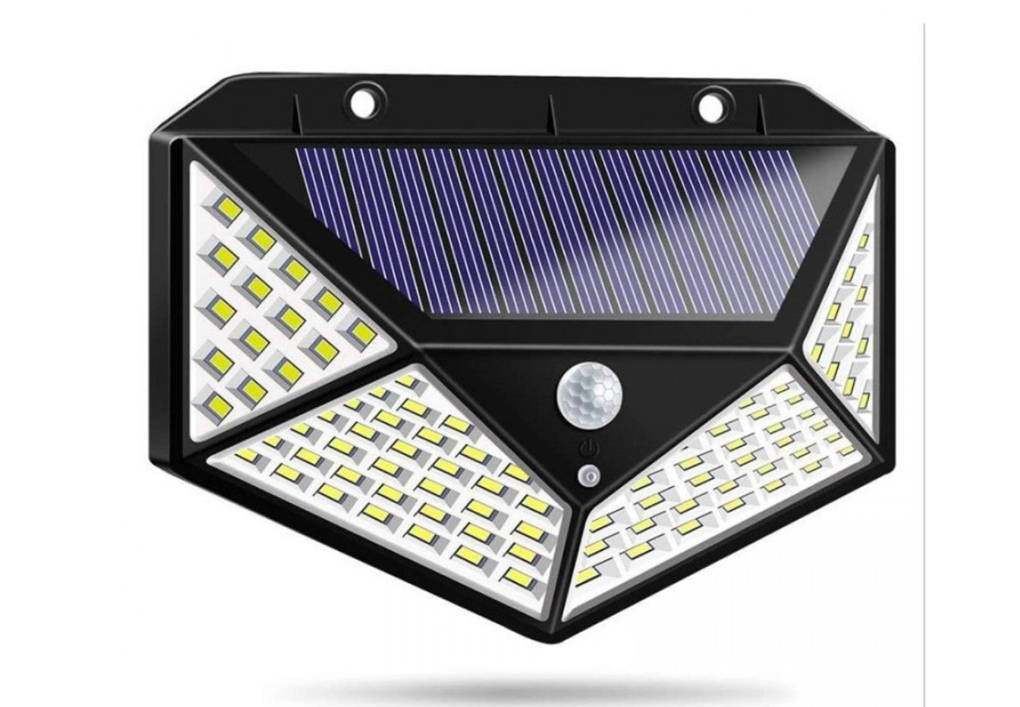 Set 4 x Lampa 100 LED cu panou solar, senzor de miscare +CADOU Lanterna profesionala de cap reglabila cu triplu LED