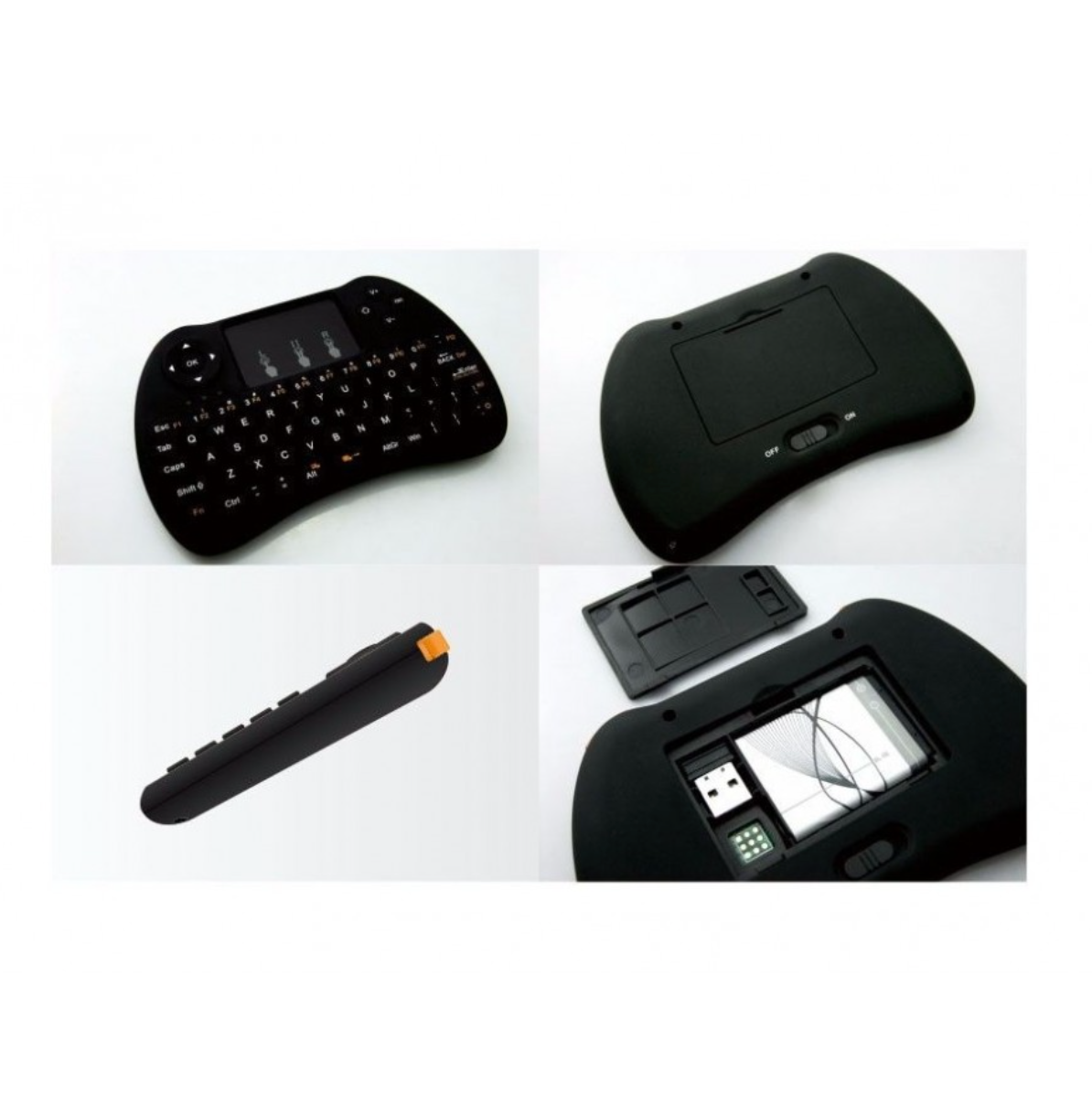 '- Mini tastatura Wireless portabila, mouse integrat si acumulator