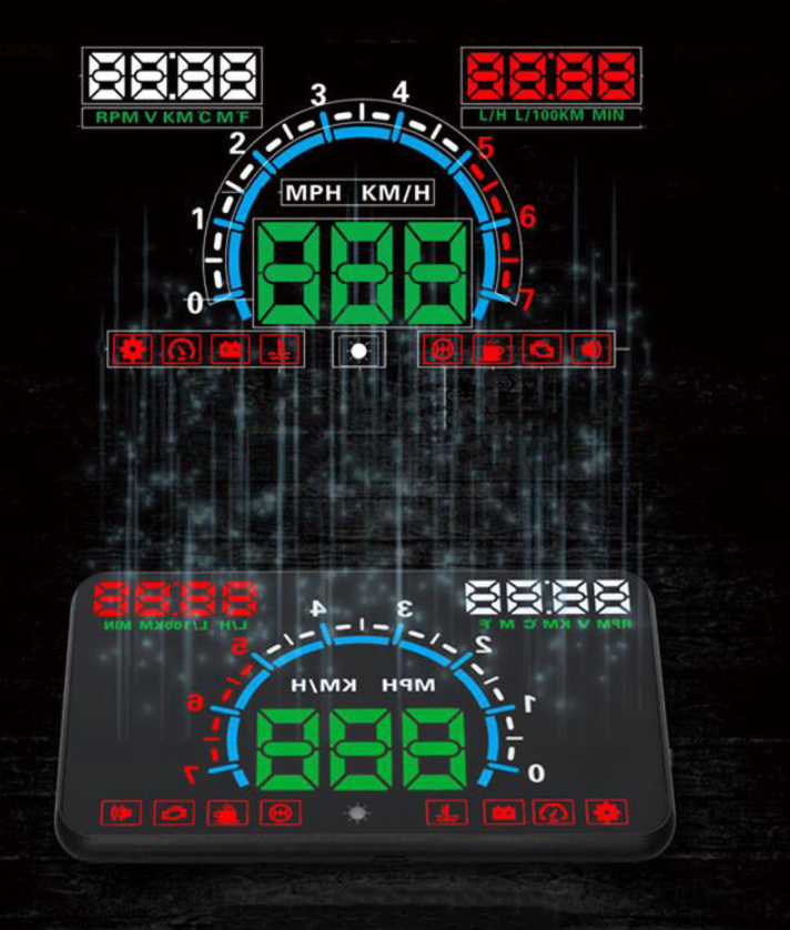 '- Vitezometru pentru parbriz HUD E350, ecran 5.8”