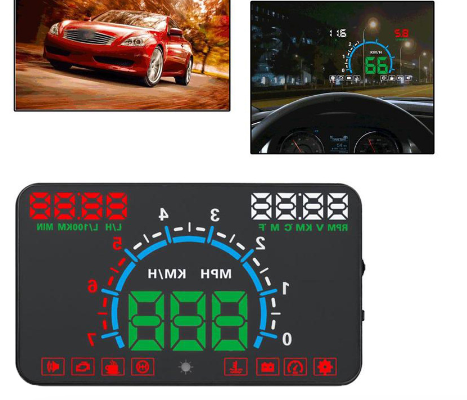 '- Vitezometru pentru parbriz HUD E350, ecran 5.8”