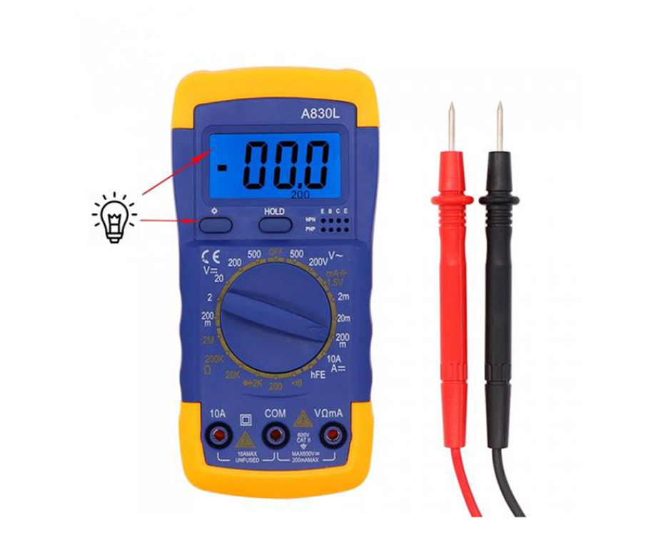 '- Multimetru digital A830L cu carcasa antisoc