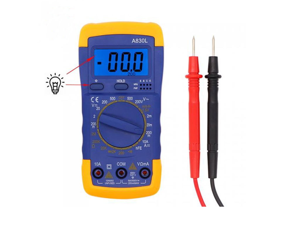 '- Multimetru digital A830L cu carcasa antisoc