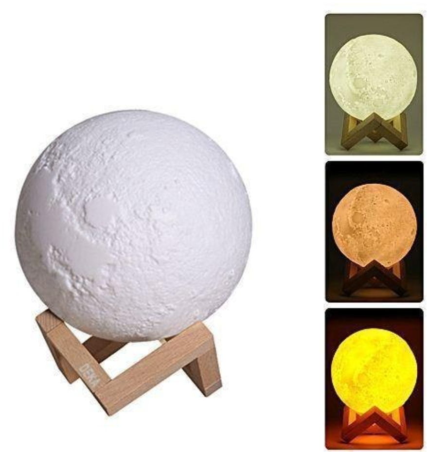 '- Lampă de veghe cu umidificator, Luna Moon 3D, 880 ml + Cadou un ulei esențial aromaterapie 10ml