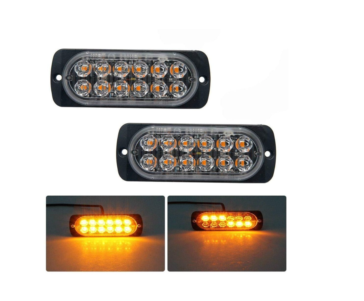 '- Set 4 x Stroboscop 12 LED, lumina portocalie