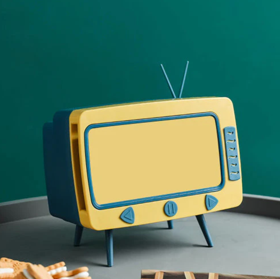 '- Cutie pentru servetele cu suport telefon sub forma de TV retro