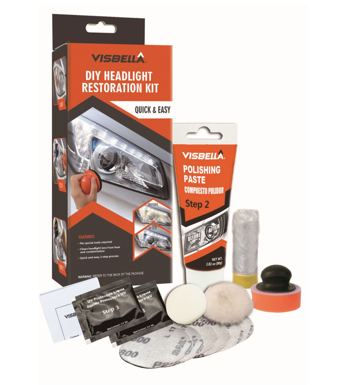 NOU:Kit restaurare faruri polish headlight