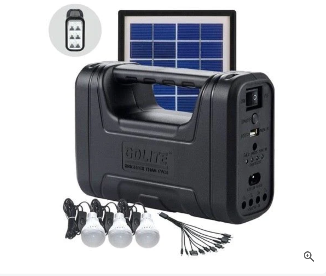 NOU: Kit Panou Solar Cu 3 Becuri, Incarcator USB Si Lanterna, GD-Light 8017 Plus