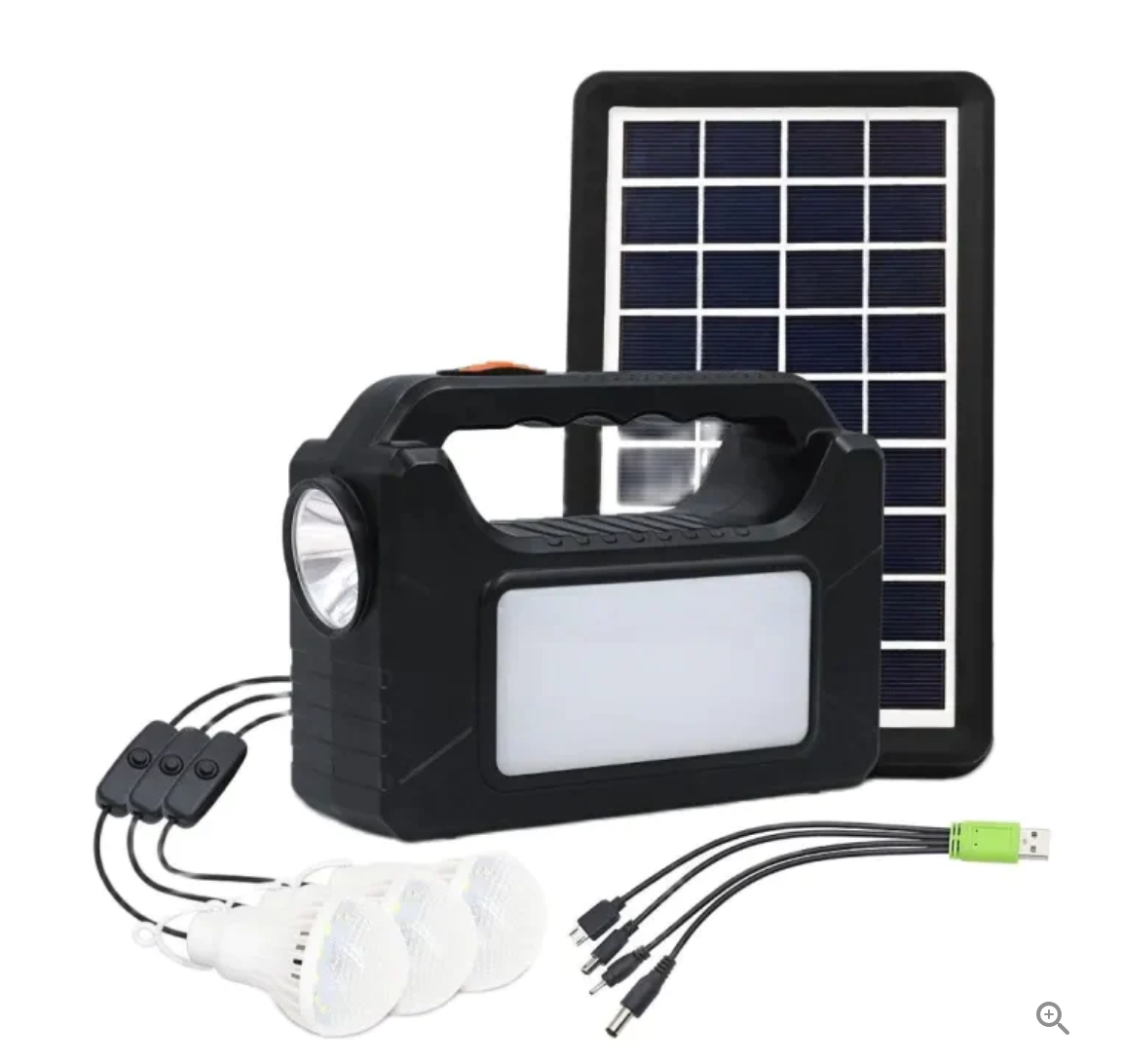 NOU: Kit solar cu 3 becuri, lanterna, GD-8080