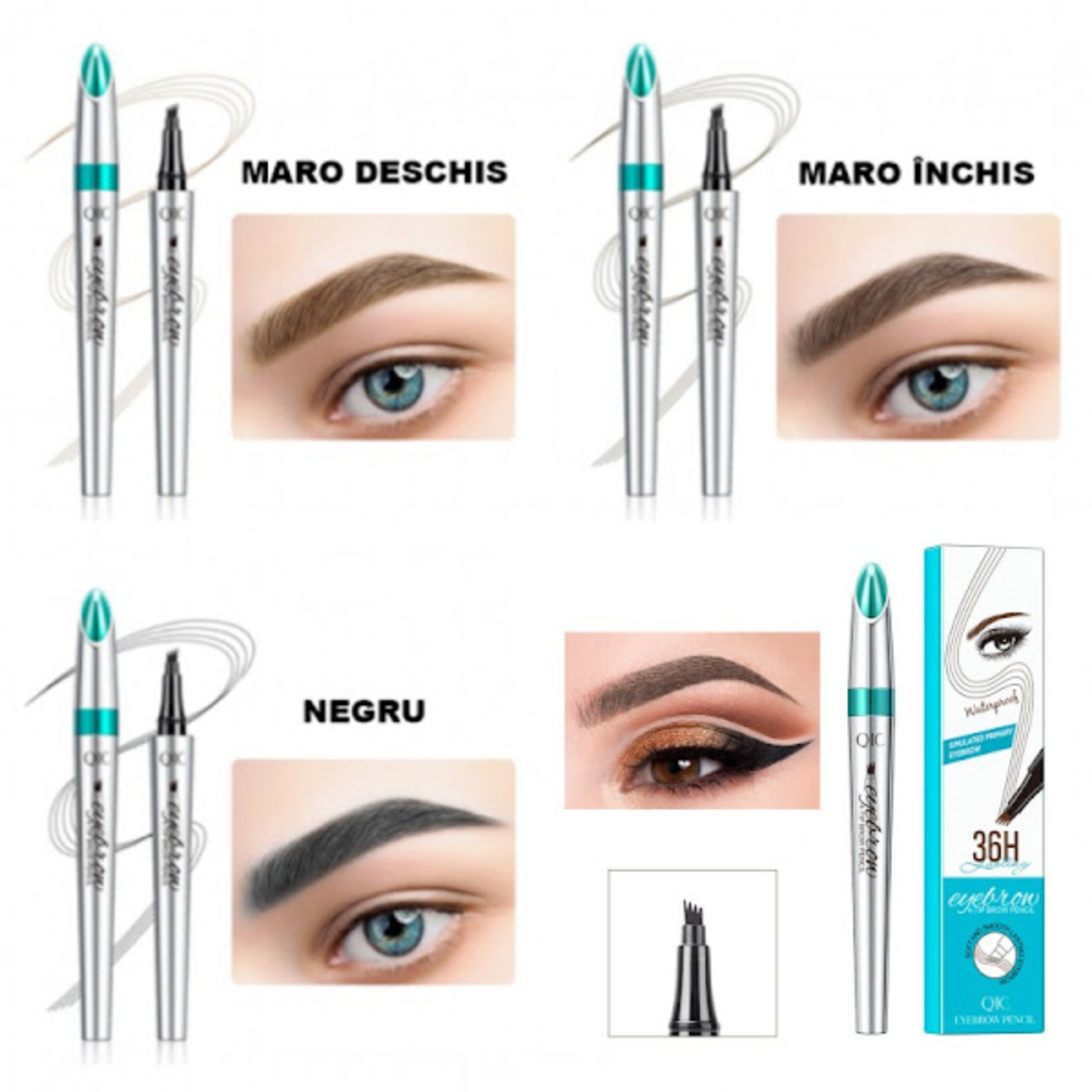 NOU: Set 2 creioane sprancene cu efect de microblading