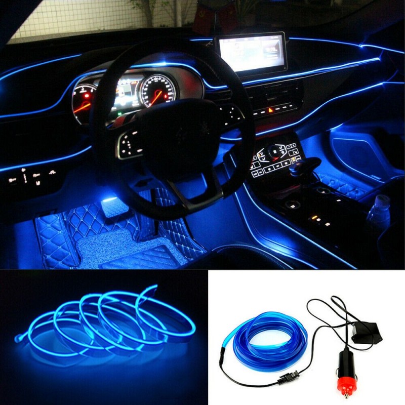 Banda LED Auto De Interior, Albastra + Droser 12V, 2 Metri