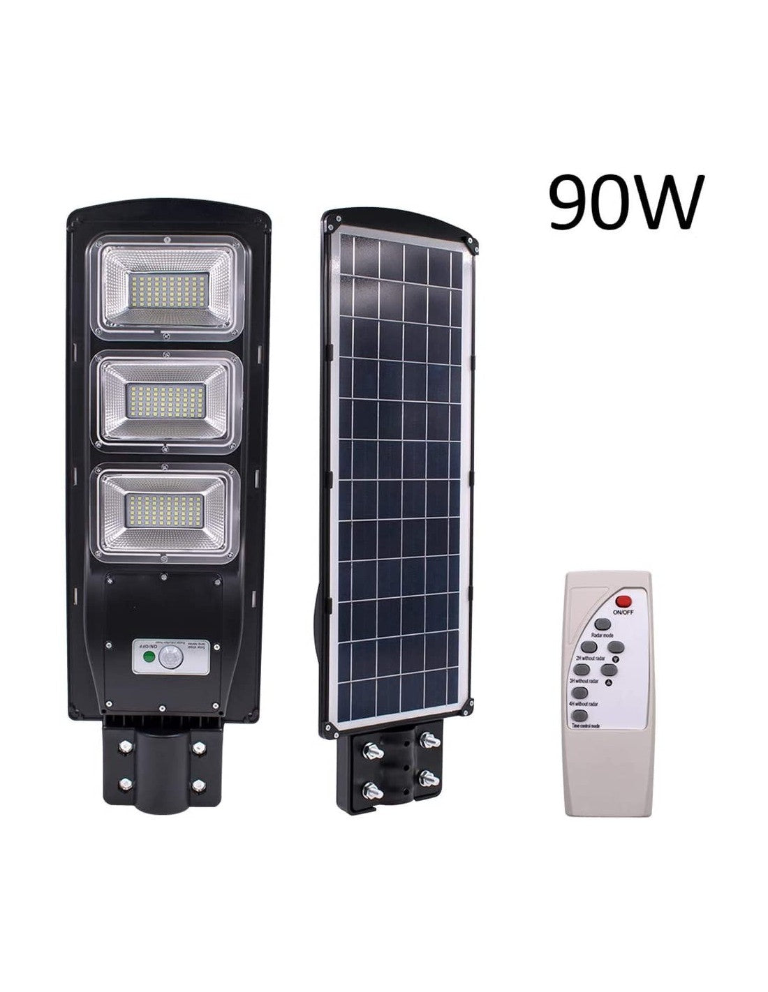 Lampa stradala 90W, felinar cu panou solar, senzor lumina, telecomanda + CADOU suport