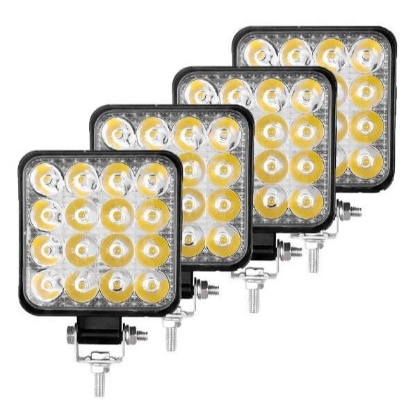 Set 4 proiectoare 16 LED 48W auto OFF-ROAD, IP 67