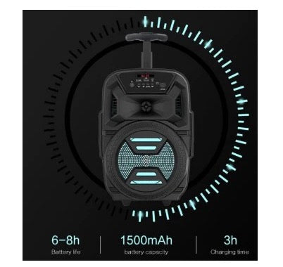 Boxa Portabila foarte puternica + Cadou Microfon Karaoke (zqs-6111)