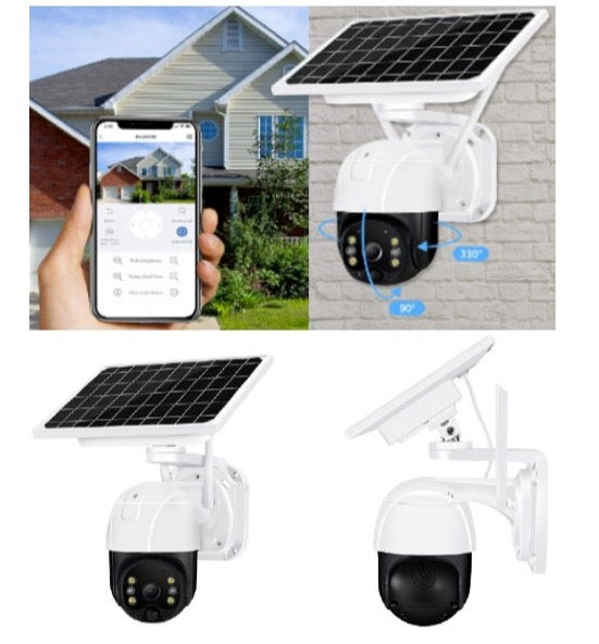 Camera de supraveghere, wireless, cu panou solar, 1080p, WiFi, infrarosu