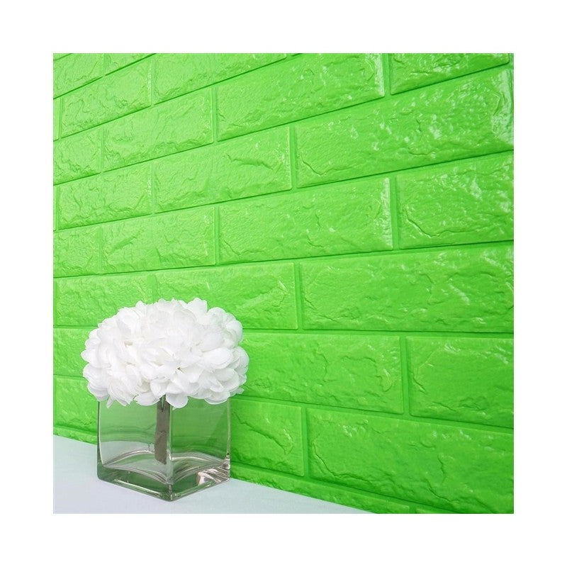 1 x VERDE Tapet 3D Autoadeziv, Design Caramida, Rezistent La Apa, Usor De Curatat, Dimensiuni 77x70cm